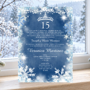 Staubblaues und weißes Winter-Spanisches Mädchen 1 Einladung