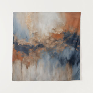 Staubblaues verbranntes Orange Marine Abstrakt Wandteppich