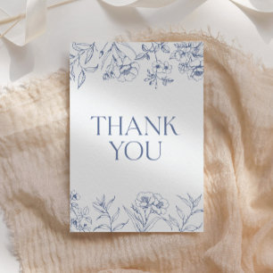 Staubblaues Vintage-Chinoiserie-Baby-Shower Dankeskarte