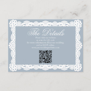 Staubblaues Vintage-elegantes Spitzen-Hochzeitsweb Begleitkarte