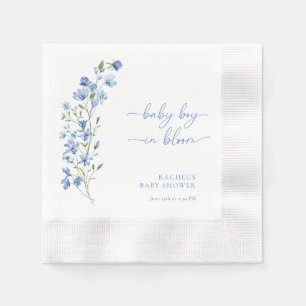 Staubblaues Wildblumen-Baby-Taufe Serviette