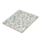 Staubblaues Wildblumenwiesen-Blumenmuster Fliese (Seite)