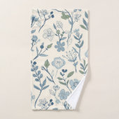Staubblaues Wildblumenwiesen-Botanikmuster Badhandtuch Set (Handtuch)