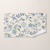Staubblaues Wildblumenwiesen-Botanikmuster Badhandtuch Set (Handtuch)