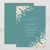 Staubgrüne Eukalyptus-Hochzeit Einladung (Vorne/Hinten)