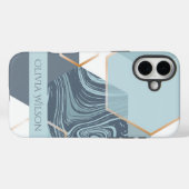 staubgrüner Marmor personalisierbarer Name Case-Mate iPhone Hülle (Rückseite (Horizontal))
