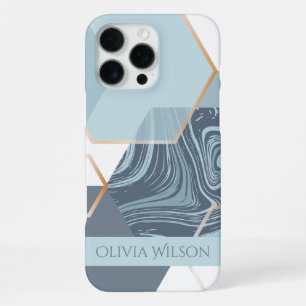 staubgrüner Marmor personalisierbarer Name iPhone 16 Pro Max Hülle