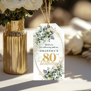 Staubgrünes 80. Geburtstags-Grünzeug-Tag Geschenkanhänger