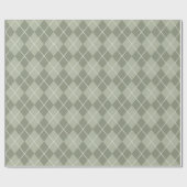 Staubgrünes Argyle-Geschenkpapier Geschenkpapier (Flach)