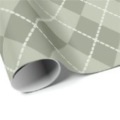 Staubgrünes Argyle-Geschenkpapier Geschenkpapier (Rolleneckpunkt)