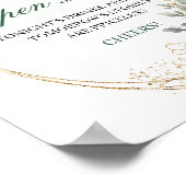 Staubgrünes botanisches Open-Bar-Tischschild Poster (Ecke)