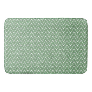 Staubgrünes Chevron-Muster Klein Badematte