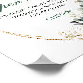 Staubgrünes Eukalyptus-Open-Bar-Hochzeitsschild Poster (Ecke)