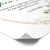 Staubgrünes Greenery-Open-Bar-Tischschild Poster (Ecke)