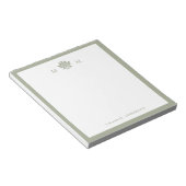 Staubgrünes Lotusblumen-Monogramm Notizblock (angewinkelt)