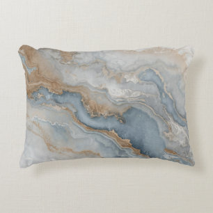 Staubig Blau Grau Beige Braun Abstrakt Dekokissen
