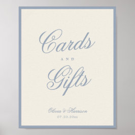 Staubig blaue elegante Karten Geschenke Tisch Schi Poster