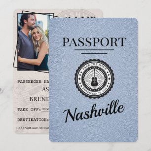 Staubig Blaues Nashville-Passport Save The Date