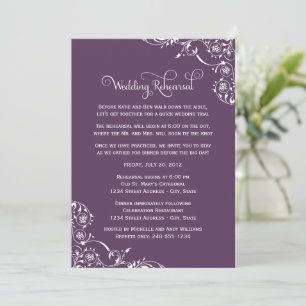 Staubig lila blühende Hochzeitsprobe Einladung