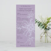 Staubig lila Blumeneinlage für Hochzeitsprogramm Programm (Stehend Vorderseite)