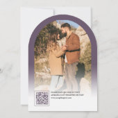 Staubig lila Bogen Foto QR-Code Junggesellinnenabs Einladung (Rückseite)