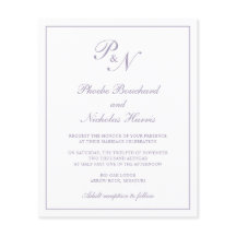 Staubig lila klassische elegante Budget-Hochzeitse