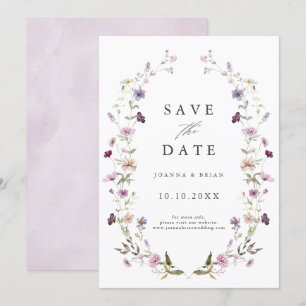 Staubig lila Lavendel Wildblumengarten Hochzeit  Save The Date