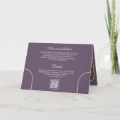 Staubig lila minimaler Bogen Foto QR-Code Hochzeit Einladung (Rückseite)