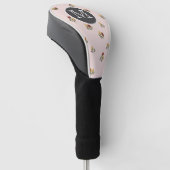 Staubig Rosa Blumen-Golf-Schlagkopfabdeckung Golf Headcover (angewinkelt)