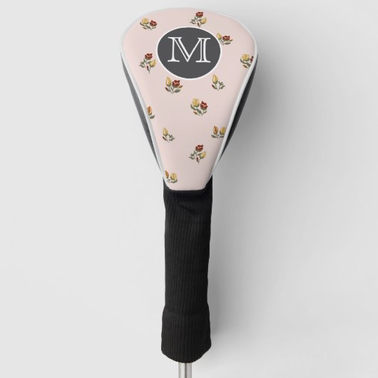 Staubig Rosa Blumen-Golf-Schlagkopfabdeckung Golf Headcover (Vorderseite)