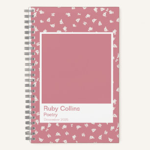 Staubig Rosa Florales Ästhetik-Notizbuch Notizblock