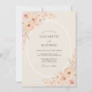 Staubige Aprikosen-Hochzeit bemalt Einladung