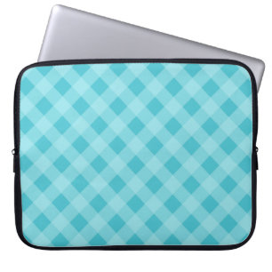 Staubige Aqua-Gingham-Laptop-Hülse Laptopschutzhülle