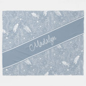 staubige blaue Federn paisfarben blumendoodle Must Fleecedecke (Vorderseite (Horizontal))