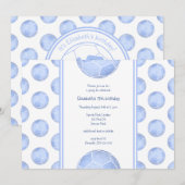 staubige blaue Fußballbälle zum Geburtstag Einladung (Vorne/Hinten)