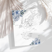 staubige blaue Hochzeit speichern Sie die Datumska Einladung