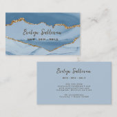 staubige blaue und goldene Visitenkarte (Vorne/Hinten)