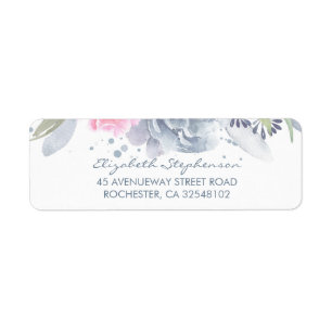 Staubige blaue und weiche rosa Watercolor-Blumen
