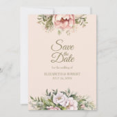 Staubige Blush-Pfingstrose Save the Date (Vorderseite)