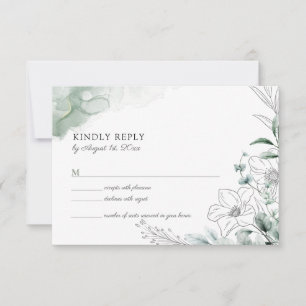 Staubige Eukalyptus-Grün-Hochzeits-RSVP-Karte RSVP Karte