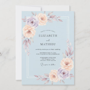 Staubige gedämpfte Mauve-Ranunculus-Eukalyptus-Hoc Einladung