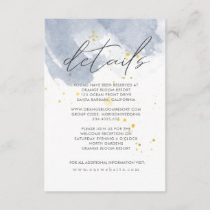 Staubige Gold- und Blaudetails Einlegekarte Begleitkarte