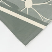 staubige grüne Federn paisfarben blumengeschmückte Fleecedecke (Ecke)