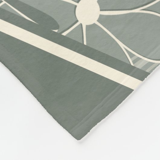 staubige grüne Federn paisfarben blumengeschmückte Fleecedecke (Ecke)