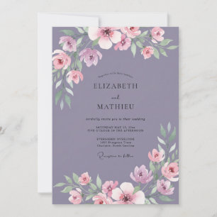 Staubige Lavendel-Blüten-Hochzeit Einladung