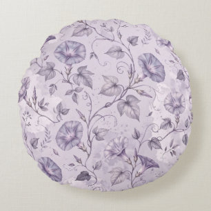 Staubige Lavendel-Prächtige Trichterwinden Elegant Rundes Kissen