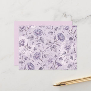 Staubige Lavendel-Prunkwinden Elegantes Blumenmust Postkarte