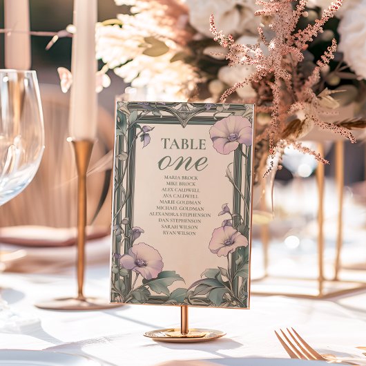 Staubige Lavendel-Rahmen-Hochzeit Tischnummer