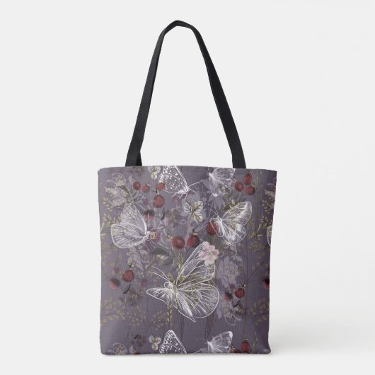 Staubige Lavendel-Schmetterlings-Taschen-Tasche Tasche (Rückseite)