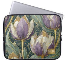 Staubige Lila Tulpen Traum - Botanisches Monogramm